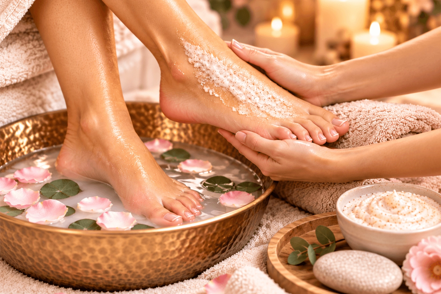 Detox-Fußritual: Füße in einem Fußbad